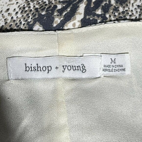 Bishop + Young Snake Print Blouse Size M Loose Fit Animal Print Polyester Womens - Picture 3 of 5